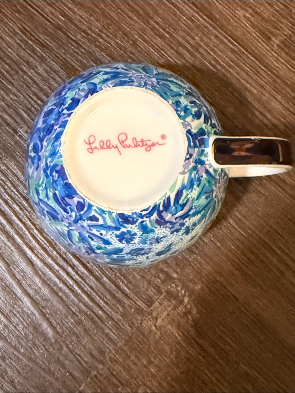 Lilly Pulitzer Blue & Aqua Floral Ceramic Mug with Gold-Trim Handle - Picture 2 of 5